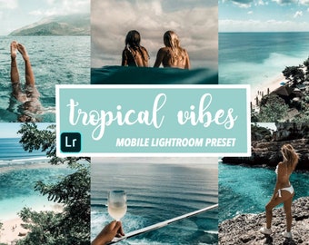 TROPICAL VIBES Mobile Lightroom Presets Turquoise Blue Sea Orange Gold Skin Tan Sunkissed Brown Peachy Lifestyle Fashion Blogger Preset