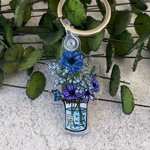 Science Keychain, Flower Keychain, Women in Science, Chemistry, STEM Gift, Teacher Gift, Lab Keychain, Acrylic Keychain