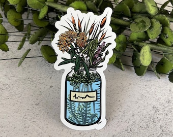 Wetland Plants Science Jar Magnet, Scientist Gift