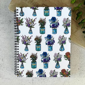 Science Notebook, Chemistry Notebook, STEM Gift, Lab Notebook, Science Gift, Blank Page Spiral, STEMINIST, Floral Spiral Notebook