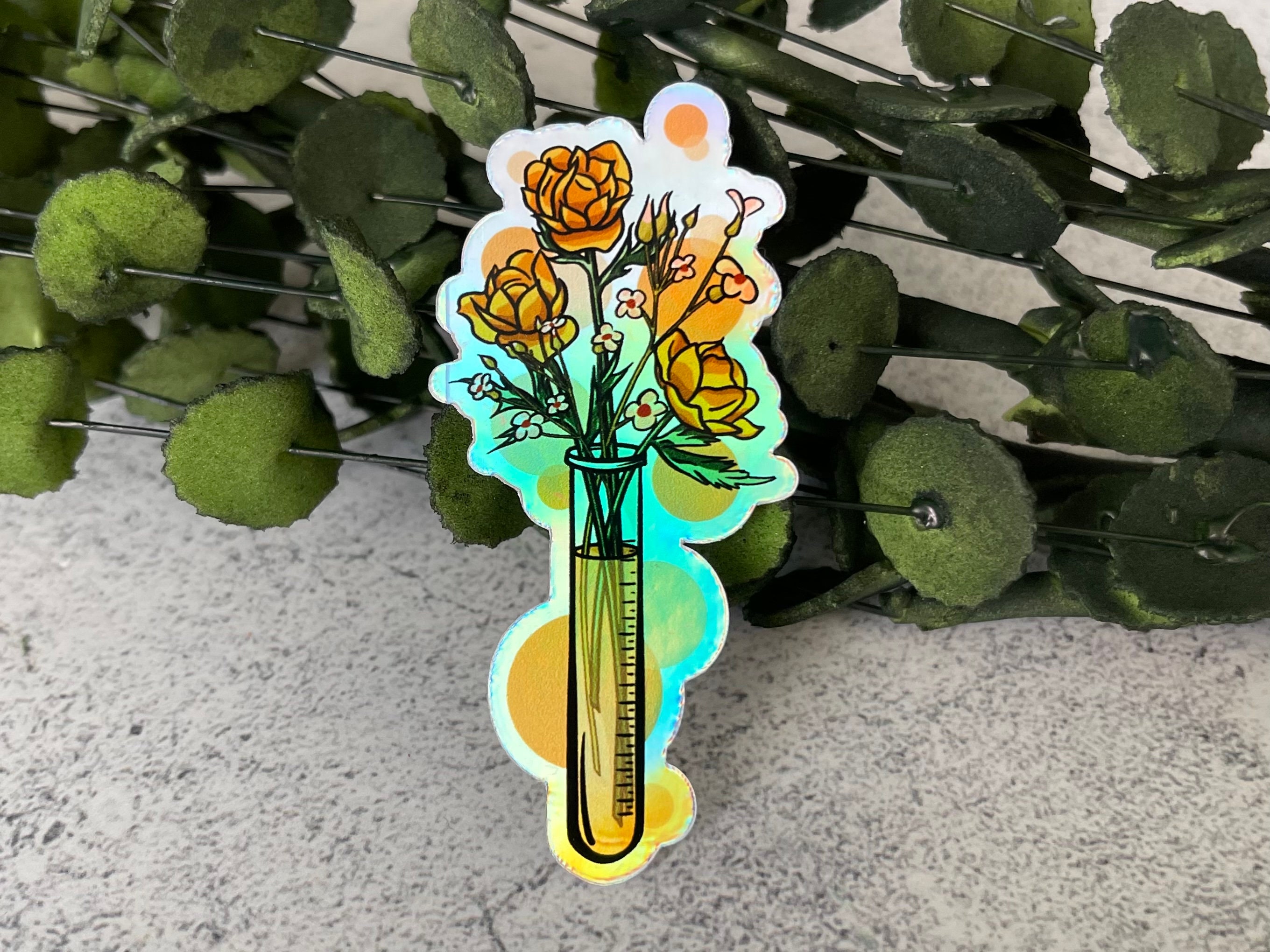 Science Tube Sticker Test Tube Floral Sticker, Science Chemistry, Laptop Decal - Etsy