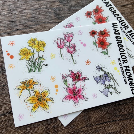 Wildflower Stickers Flower Stickers Spring Stickers Floral Stickers Flower  Planner Stickers -  Israel