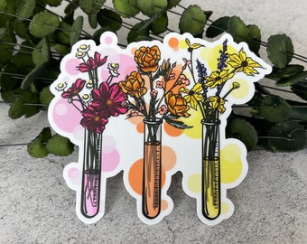 Test Tube Sticker, Science Sticker, Chemistry Sticker, Holographic Sticker, Women in Science Sticker, Water Bottle & Laptop Decal