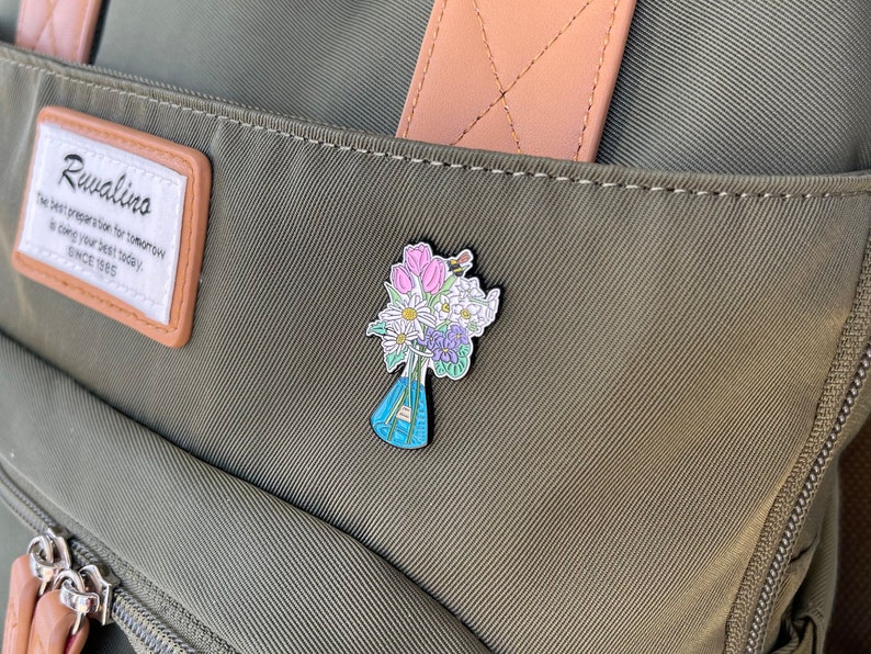 Science Enamel Pin, Chemistry Pin, Floral Enamel Pin, STEM Pin, Backpack Pin, Science Gift, Lab Gift, Women in Science image 5