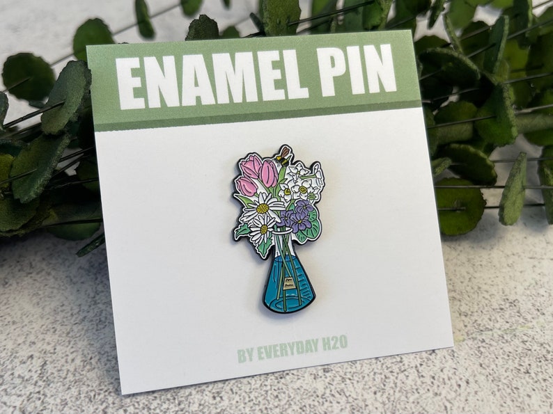 Science Enamel Pin, Chemistry Pin, Floral Enamel Pin, STEM Pin, Backpack Pin, Science Gift, Lab Gift, Women in Science image 6