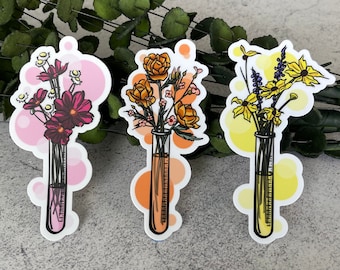 Chemistry Sticker Set, Science Stickers, Test Tube Sticker, Botany Sticker, Holographic Science Stickers, Water Bottle & Laptop Decal