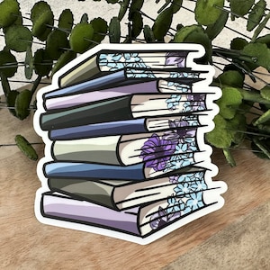 Pastell Blumen Buch Magnet, Blumen Magnet, Leser Geschenk, Buchliebhaber Magnet, Stapel Bücher Magnet, Buchliebhaber Geschenk, Leser Geschenk