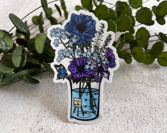 Flower Erlenmeyer Flask Sticker, Women in Science Decal