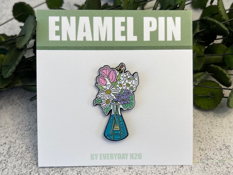 Science Enamel Pin, Chemistry Pin, Floral Enamel Pin, STEM Pin, Backpack Pin, Science Gift, Lab Gift, Women in Science image 7