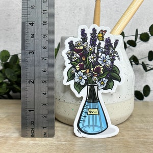 Lab Sticker, STEM Sticker, Flower Decal, Botanist Sticker, Science Sticker, Women in Science Sticker, Water Bottle Decal, Science Gift image 4