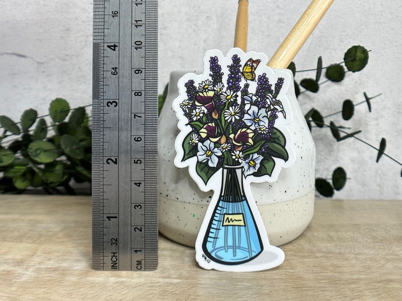 Lab Sticker, STEM Sticker, Flower Decal, Botanist Sticker, Science Sticker, Women in Science Sticker, Water Bottle Decal, Science Gift image 4