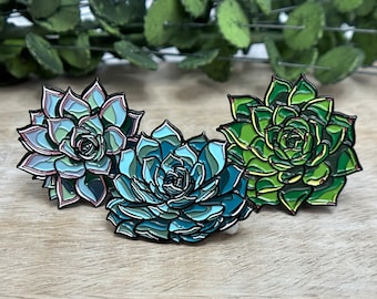 Juego de pines esmaltados de suculentas, regalo para amantes de las plantas, recuerdos para fiestas.