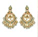 Turquoise kundan and pearl chandbalis, indian bridal jewelry, traditional jadau earrings, polki jewelry 