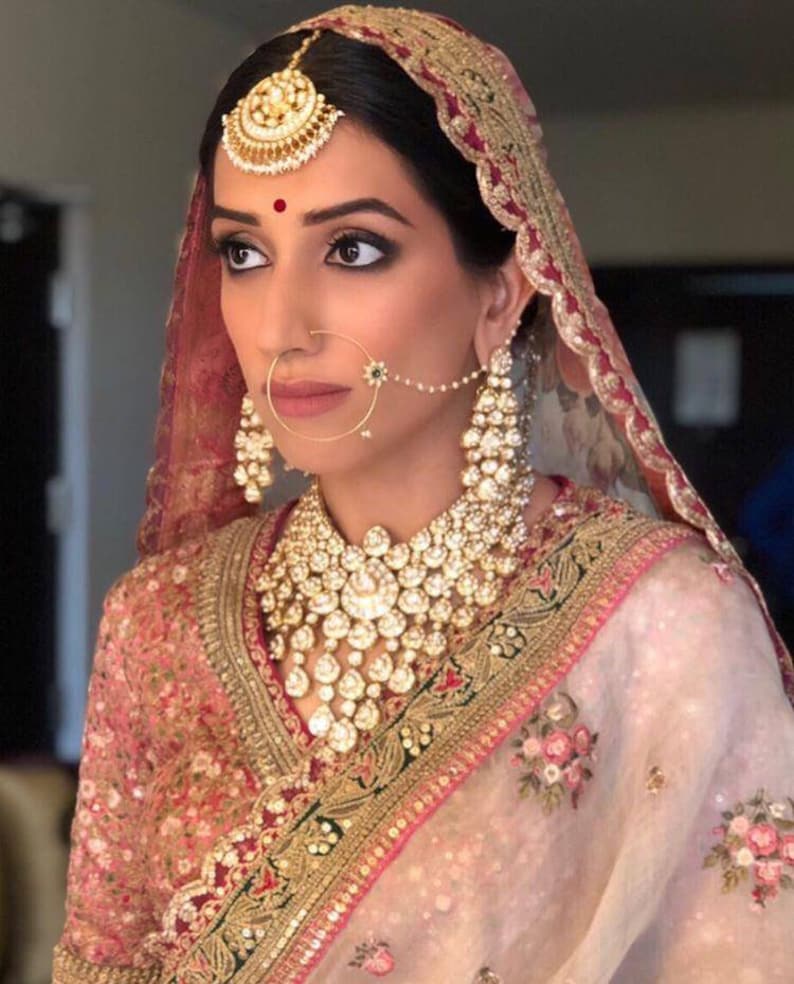 Rajasthani Wedding Jewelry Kundan Indian Bridal Set Pearl Etsy