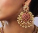 Multicolour kundan and pearl chandbalis, indian bridal jewelry, traditional jadau earrings, polki jewelry, statement earrings 