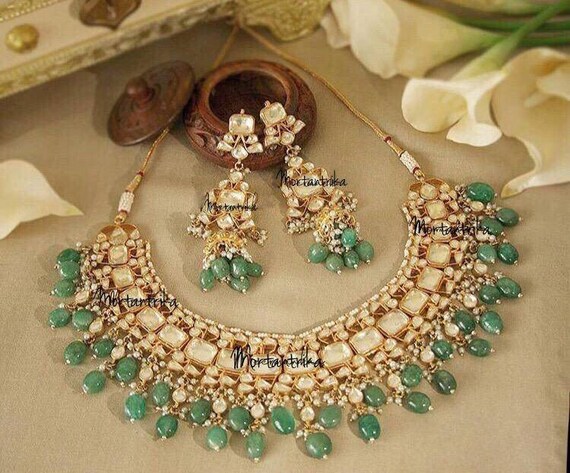 victorian jadau earrings silver jewelry emerald drops statement earrings diamond earrings sabyasachi jewelry Indian bridal jewelry