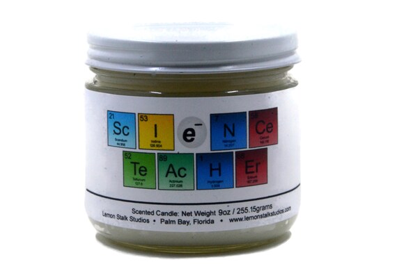 Science Teacher, 9oz Scented Candle, Teacher Appreciation Gift, Gift for Science Teacher, End of School Year Gift, Periodic Table Candle