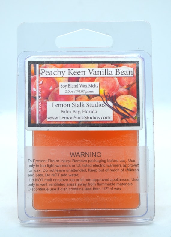 Peachy Keen Vanilla Bean Wax Cubes, Wax Melts, Peach Nectar and Vanilla Scented Wax,  2.5oz