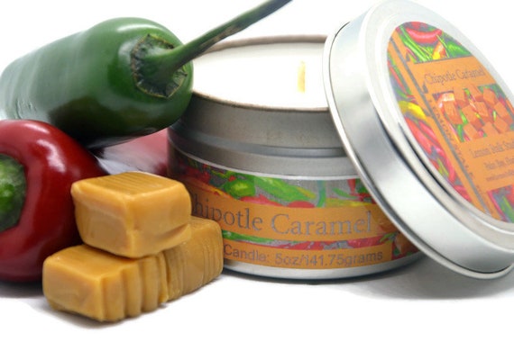 Chipotle Caramel Scented Candle, 5oz Candle Hand Poured by Lemon Stalk Studios, Unique Spicy Sweet Fragrance,  Foodie Gift