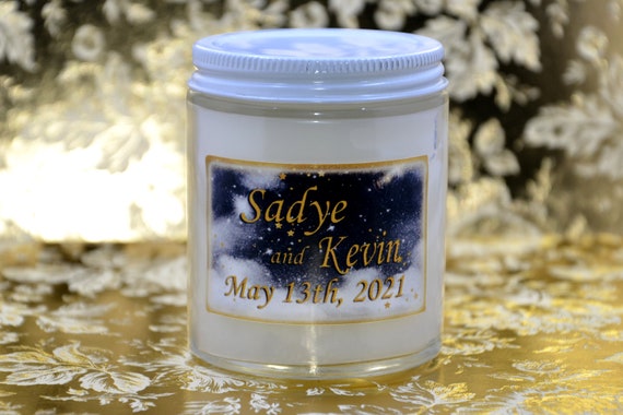 Wedding Favor Candle, Black and Gold Sky, Celestial Theme, Wedding Decor, Bridal Shower Giveaways, Party Favors, Wedding Party Gifts,