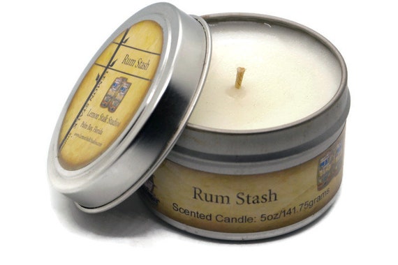 Rum Stash Scented Candle, Hand Poured Rum Scented Candle, Pirate Candle, Alcohol Inspired, Liquor Scented Candle, Gift for Dad