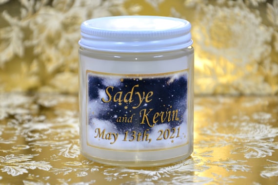 Wedding Favor Candle, Black and Gold Sky, Celestial Theme, Wedding Decor, Bridal Shower Giveaways, Party Favors, Wedding Party Gifts,