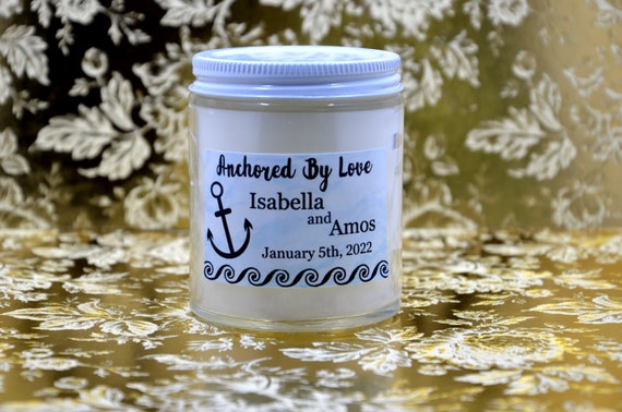 Anchored By Love, Nautical Theme Wedding Favors, Wedding Candles, Candle Table Decor, Wedding Decor, Boat Theme Wedding, Save the Date