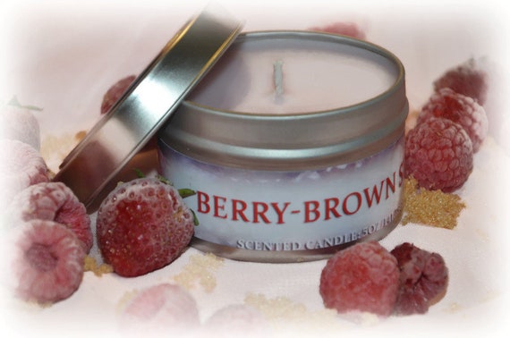 Scented Candle, Berry Brown Sugar 5oz Hand Poured, Sweet Scented Berries, Girlfriend Gift, Grandma Gift, Bridesmaid Gifts