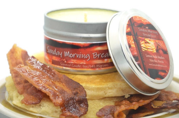 Maple Bacon Scented Candle,  Hand Poured "Sunday Morning Breakfast", Gift for Dad, Housewarming Gift, Fathers Day Gift, Bacon Candle