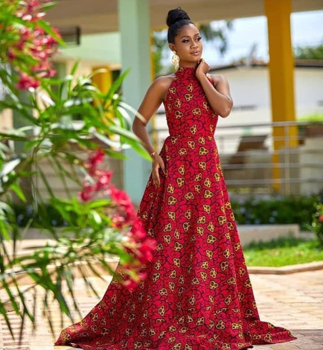 Red African Dressafrican Maxi Dresssleeveless Maxi - Etsy