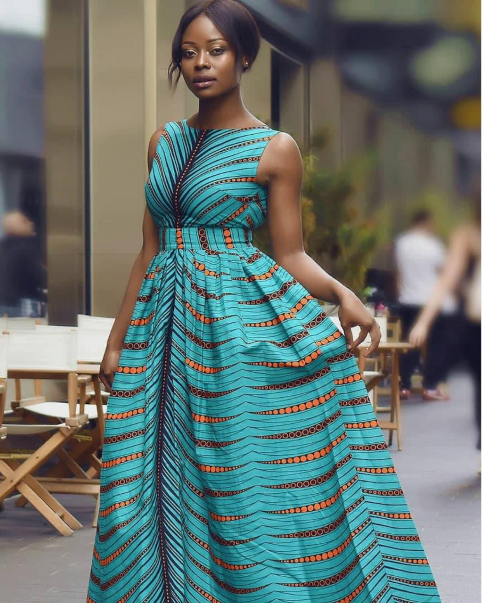 Green African Maxi Dressafrican Sleeveless Dress African - Etsy