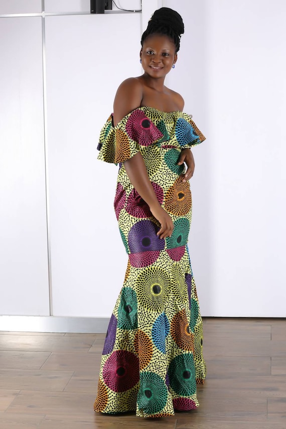 African Print off Shoulder Dress,special Occasion Dress,african off  Shoulder Dress,african Maxi Dress,african Clothing for Women -  Canada