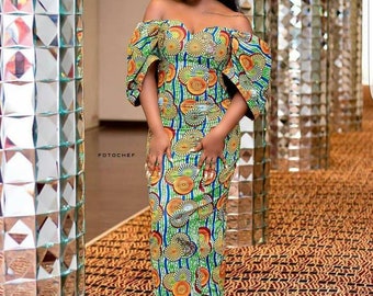 Ankara Straight Gown - Etsy
