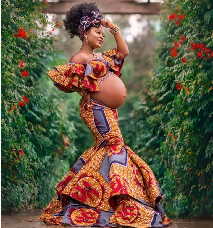 African Maternity Two Pieces Set 