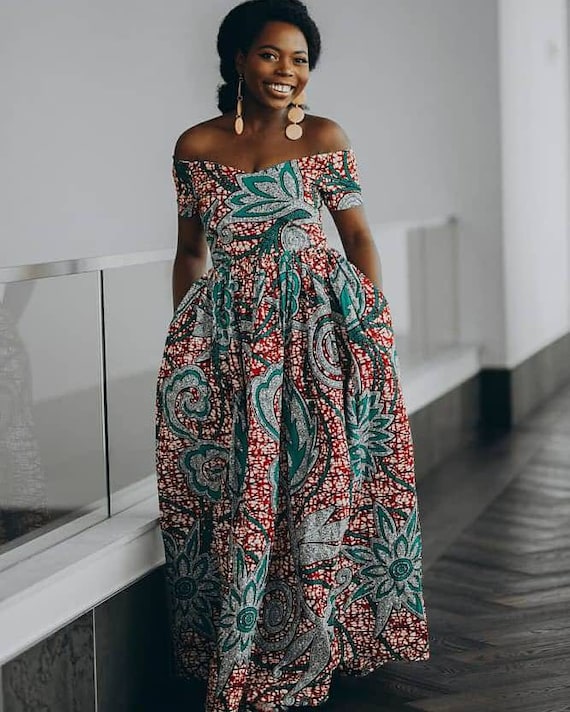 African Print off Shoulder Dress,special Occasion Dress,african off  Shoulder Dress,african Maxi Dress,african Clothing for Women -  Canada