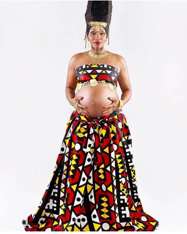 African Maternity Two Pieces Set/African Maternity Dress/African Print Maternity Wear For Photoshoot/Ankara Maternity Gown,Maternity Garment image 2