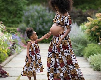 African Mommy and Me Maternity Outfit/African Mommy and Me Matching Maternity Wear,African Maternity Dress/Ankara Maternity Gown,mommy & me