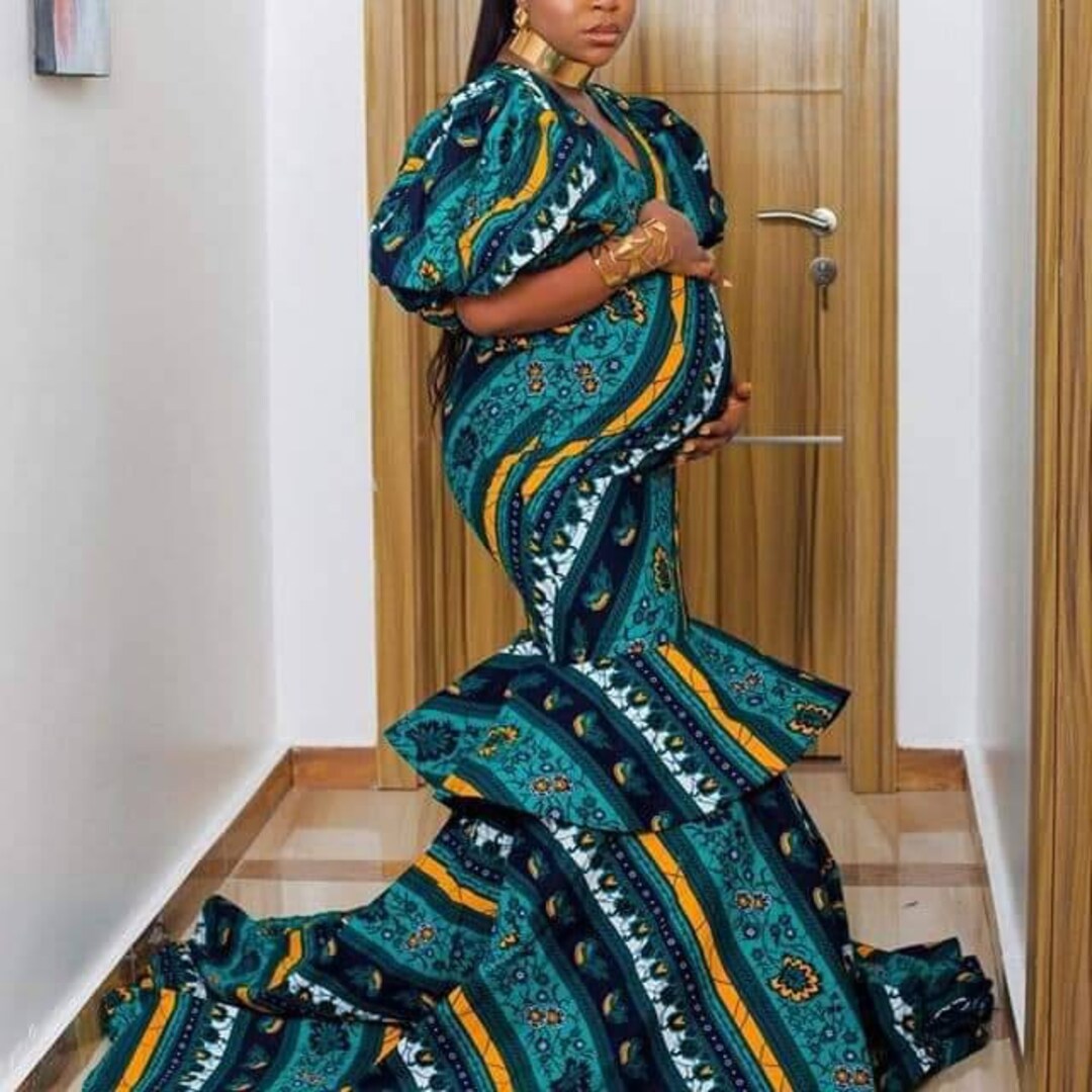African Print Maternity Maxi Dress,african Print Maternity Gown