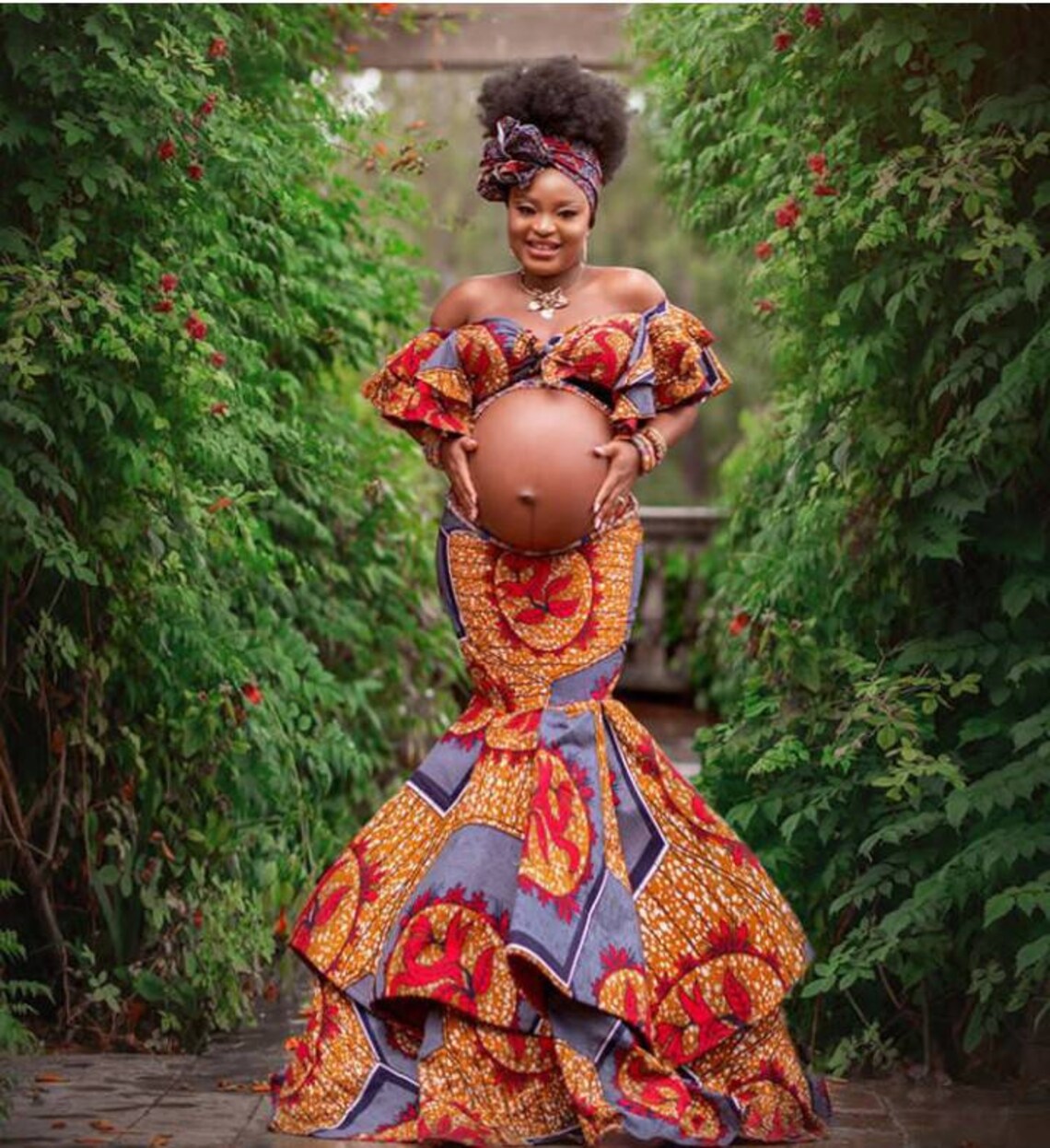 African Maternity Two Pieces Set/african Maternity Etsy