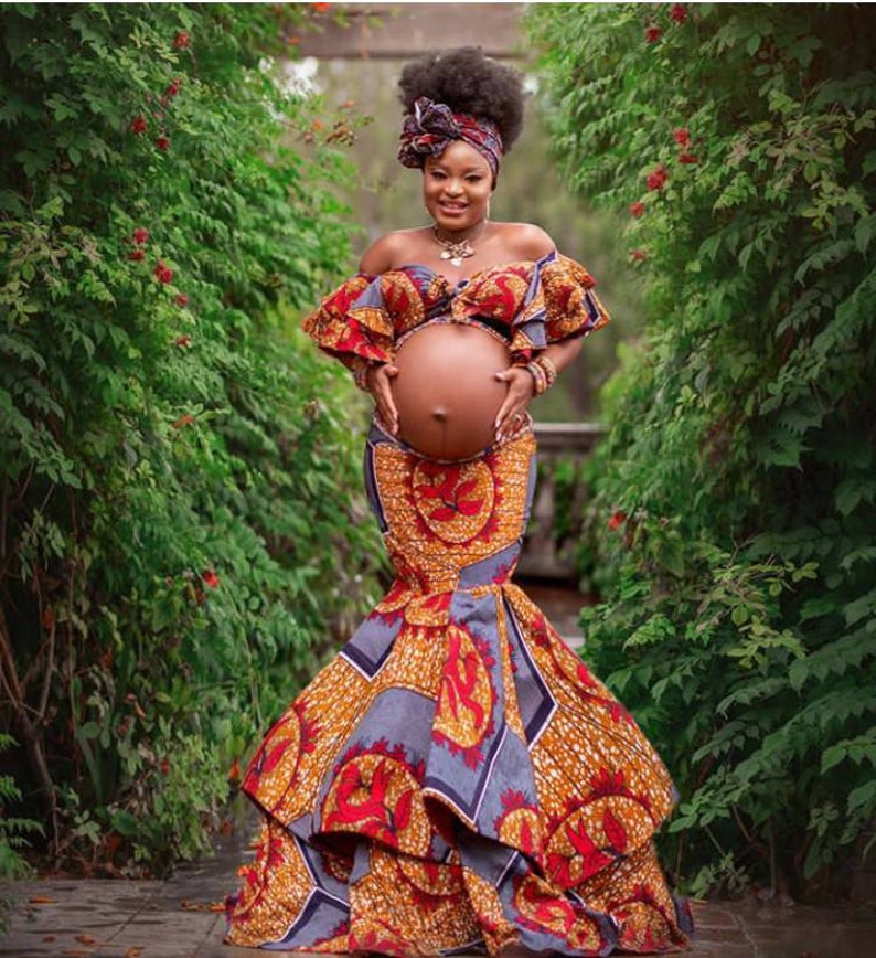 African Maternity Two Pieces Set/african Maternity - Etsy