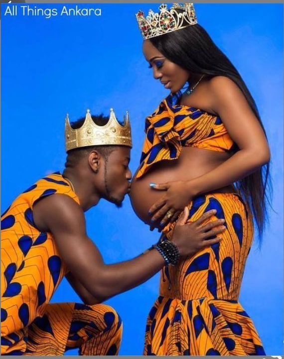 African Couple s Maternity Outfit african Couple s Matching