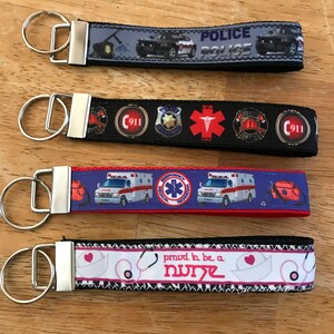 Key Wristlet:  Police, Nurse, 911, First ResponderKey Chain Key Fob