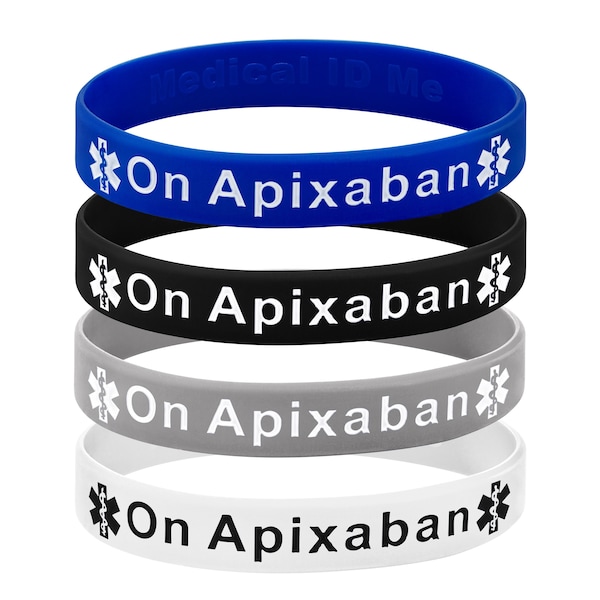 On Apixaban Alert Wristband | Blood Thinner | Deep Vein Thrombosis | Medical Alert | Silicone Bracelets | Waterproof & Hypo-allergenic