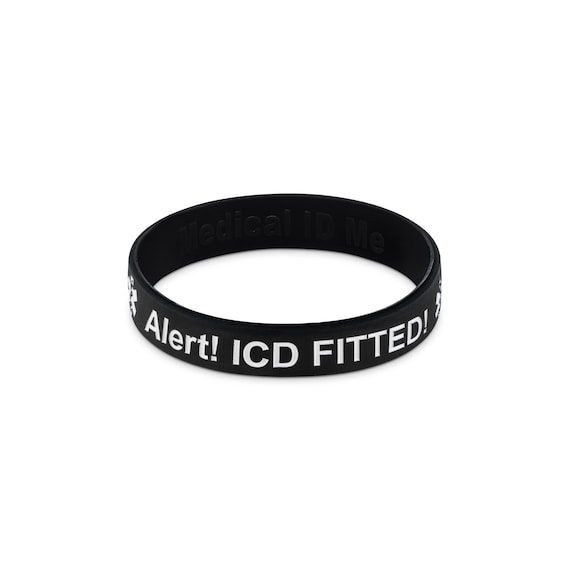 ICD Fitted Alert Medical Wristband Implantable Cardioverter Defibrillator  Medical Alert Silicone Bracelets Medical ID Jewellery