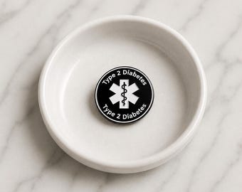 Type 2 Diabetes Pin Badge – 28mm Medical Alert Awareness Badge
