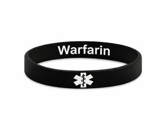 Warfarin Blood Thinner Hidden Medical Alert Bracelet (202mm)