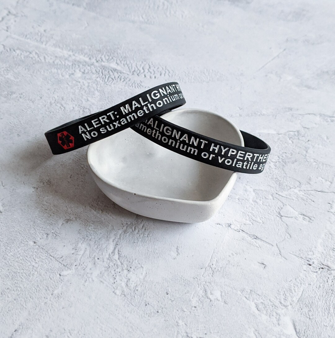 Malignant Hyperthermia Alert Wristband MH Medical Alert Silicone