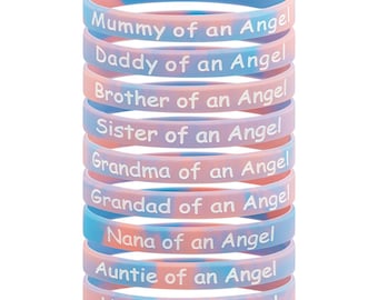 Angel Baby Loss Awareness Wristband: Silicone Remembrance Jewellery