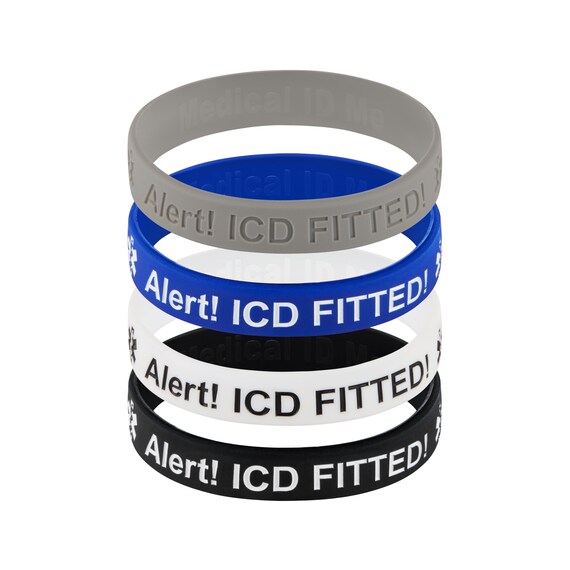 ICD Fitted Alert Medical Wristband Implantable Cardioverter Defibrillator  Medical Alert Silicone Bracelets Medical ID Jewellery