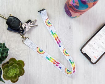 Hidden Disability Rainbow Lanyard | Not All Disabilities Are Visible Lanyards | Medical Alert Lanyard | Rainbow Girls Women's